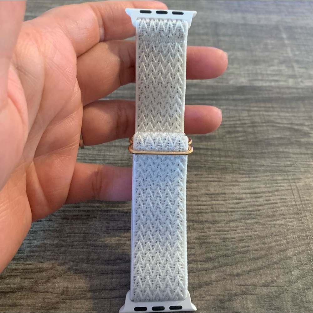 White Nylon Adjustable Apple Watch Band